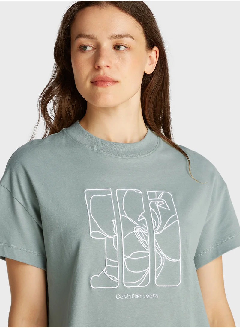 كالفن كلاين جينز Crew Neck Logo T-Shirt