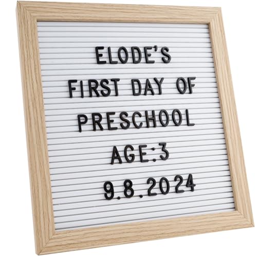 C CRYSTAL LEMON Felt Letter Message Board 10x10 Inch – 336 Changeable Letterboard Letters, Numbers & Symbols – Wood Frame with Easel & Hanger for Home, Office & Announcement Display - Image 1