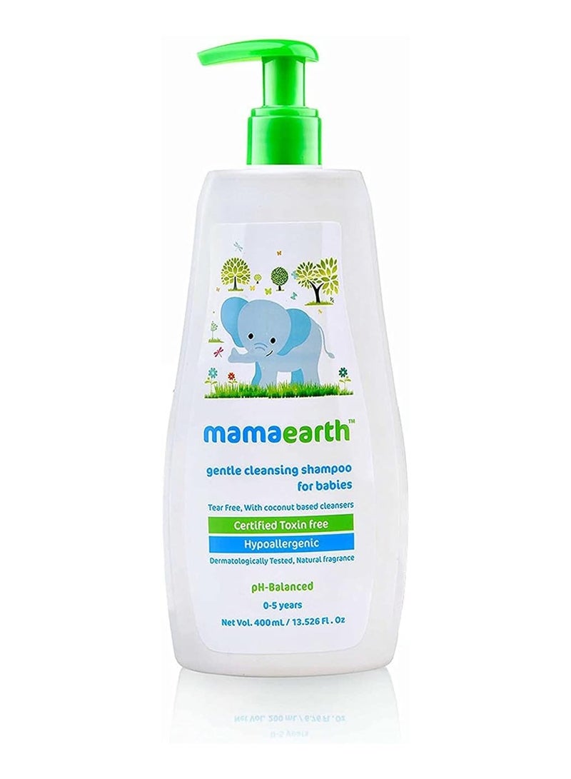 Mamaearth Gentle Cleansing Shampoo, Tear-Free, Toxin-Free, Soft & Nourished Hair, 0 To 5 Years, - 400mL