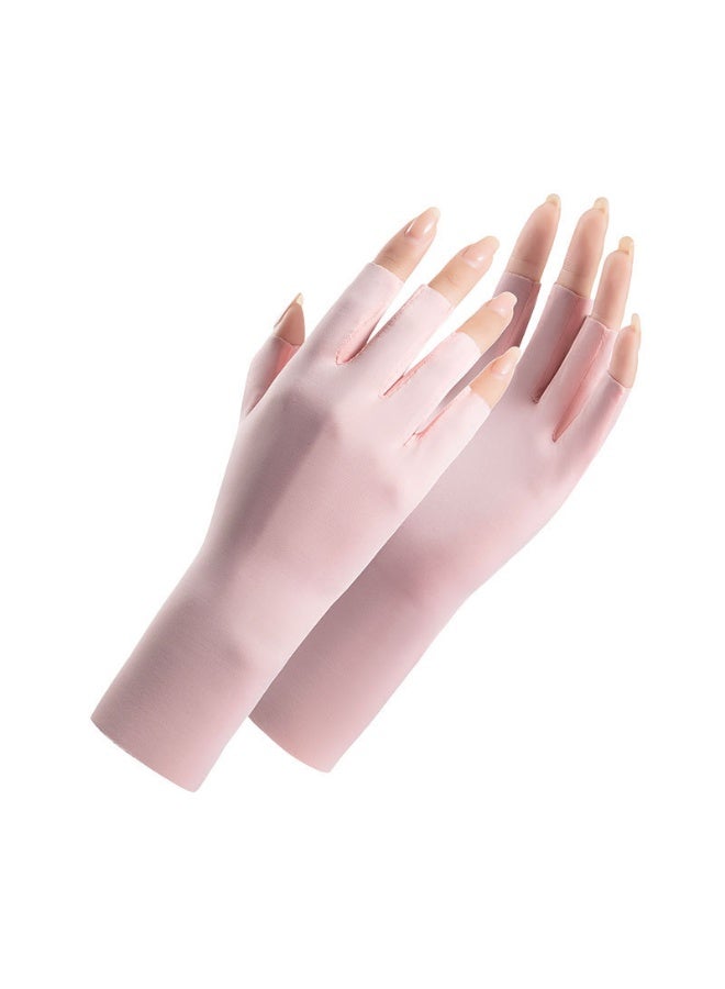 قفازات نسائية واقية من أشعة الشمس بدون أصابع للوقاية من الأشعة فوق البنفسجية للوقاية من الأشعة فوق البنفسجية قفازات للقيادة أثناء ركوب الخيل في الصيف في الهواء الطلق للنساء الفتيات