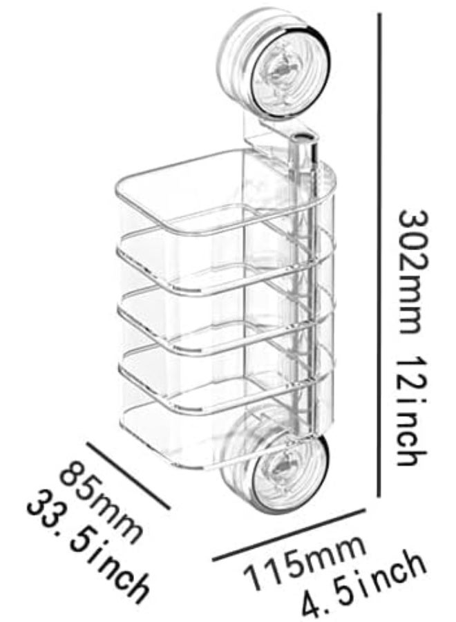 Bukela 4-Tier Rotating Wall Organizer with Suction Cups, Clear Bathroom Storage for Hairpins, Q-Tips & Makeup Sponges,  Space-Saving 360° Swivel Shelves (11" Diameter, Heavy-Duty Adhesive Included) - Image 2