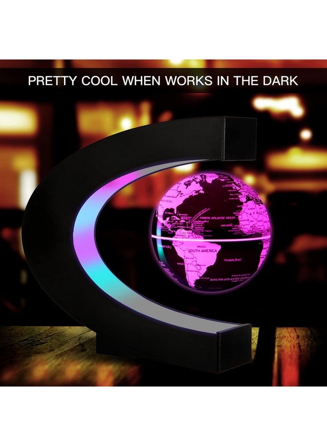جريسوس خريطة العالم العائمة المغناطيسية المتغيرة متعددة الألوان، الكرة الأرضية العائمة مع أضواء LED، الآباء العظماء والطلاب والمعلمين وصديق الأعمال هدية عيد ميلاد لتزيين المكتب - Image 3