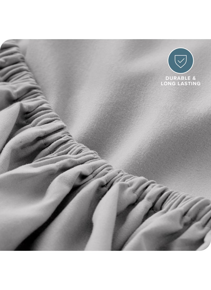 Bare Home Bare Home Fitted Bottom Sheet California King Size - Premium 1800 Microfiber - Ultra-Soft Hotel Luxury - Deep Pocket - Durable and Long Lasting (California King  Light Grey)  - Image 5