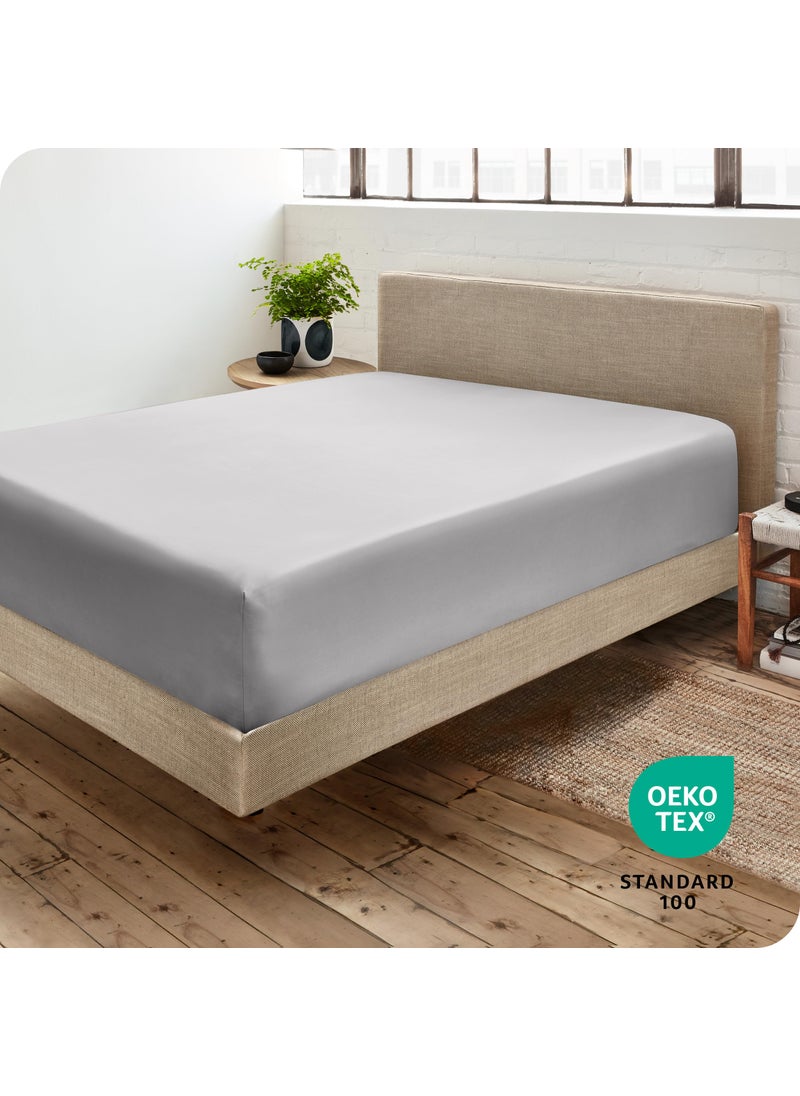 Bare Home Bare Home Fitted Bottom Sheet California King Size - Premium 1800 Microfiber - Ultra-Soft Hotel Luxury - Deep Pocket - Durable and Long Lasting (California King  Light Grey)  - Image 4