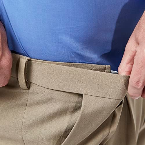 Haggar Mens Premium Comfort Classic Fit Pleat Front Reg. And Big & Tall Sizes Dress Pants, Medium Khaki, 34W X 32L US - Image 2