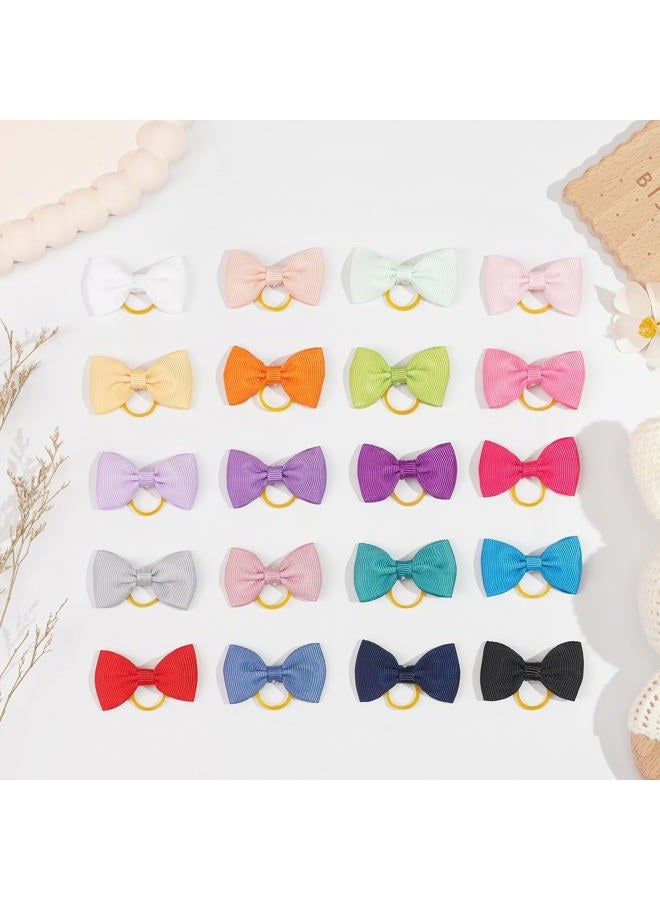 Yxiang Puppy Dog Small Hair Bows with Rubber Bands 40PCS Dog Bows Pet Grooming Hair Accessories for Yorkie Doggies Girl Puppy - Image 4