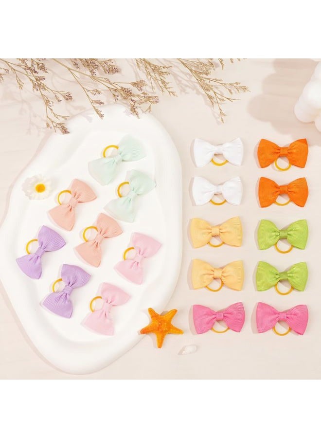 Yxiang Puppy Dog Small Hair Bows with Rubber Bands 40PCS Dog Bows Pet Grooming Hair Accessories for Yorkie Doggies Girl Puppy - Image 2