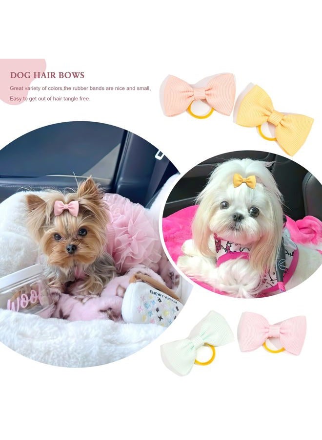 Yxiang Puppy Dog Small Hair Bows with Rubber Bands 40PCS Dog Bows Pet Grooming Hair Accessories for Yorkie Doggies Girl Puppy - Image 3