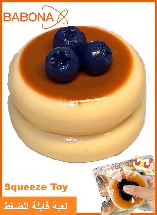 BABONA Squeeze Toy, Squish Toys Stress Relief Soft Slow Rising Pudding Toy for Adults and Kids, Yellow Creamy Fidget Sensory Toy for Anxiety and Focus - Image 1