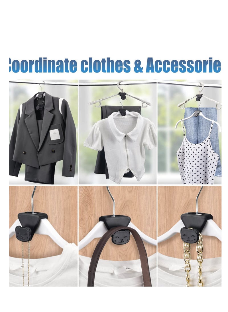 SYOSI Closet Space Saving Hanger Hooks, 18 Pack Heavy Duty, Triple Cascading Clothes Hangers Connector Hooks, Plastic Extender Organizer Hangers, Space Saving for Clothes Space Saver for Accessories  - Image 5