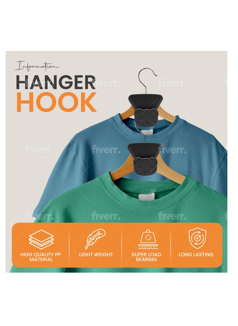 SYOSI Closet Space Saving Hanger Hooks, 18 Pack Heavy Duty, Triple Cascading Clothes Hangers Connector Hooks, Plastic Extender Organizer Hangers, Space Saving for Clothes Space Saver for Accessories  - Image 3