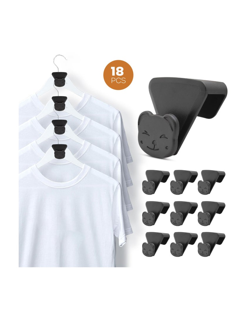 SYOSI Closet Space Saving Hanger Hooks, 18 Pack Heavy Duty, Triple Cascading Clothes Hangers Connector Hooks, Plastic Extender Organizer Hangers, Space Saving for Clothes Space Saver for Accessories  - Image 2