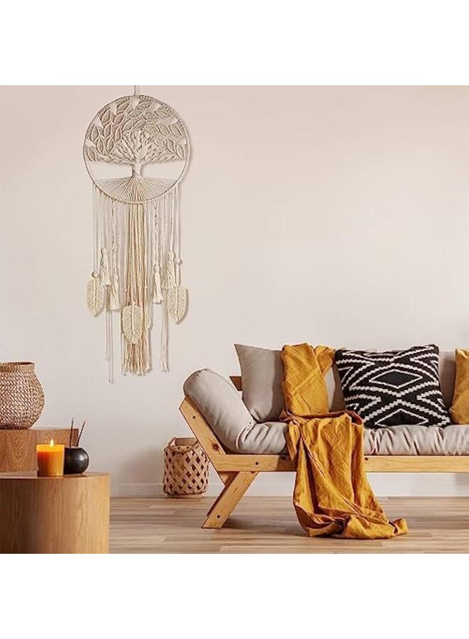 LAMAY Tree of Life Dream Catcher, Macrame Wall Hanging Large Dreamcatcher Woven Boho Dream Catchers for Home Bedroom Nursery Wedding Decor - Image 4