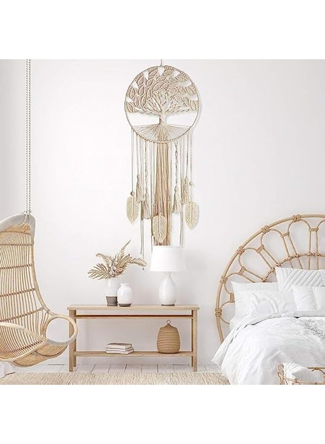 LAMAY Tree of Life Dream Catcher, Macrame Wall Hanging Large Dreamcatcher Woven Boho Dream Catchers for Home Bedroom Nursery Wedding Decor - Image 2