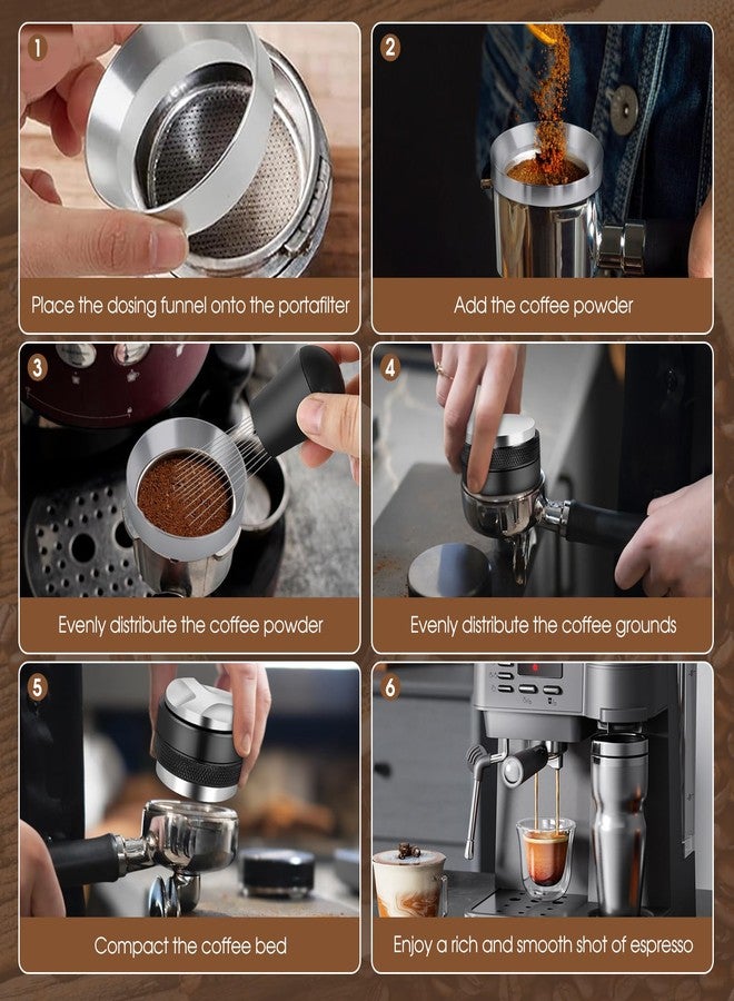 Reoszeank 51mm Espresso Accessories Kit, Coffee Distributor and Tamper Leveler, WDT Tool and Dosing Funnel Set Fits Delonghi CASABREWS and atatix 51 mm Espresso Machines and Portafilters - Image 5