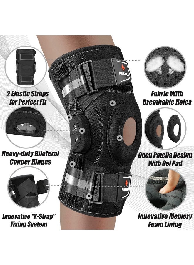 NEENCA Professional Knee Brace for Knee Pain, Hinged Knee Support with Patented X-Strap Fixing System, Medical for Pain Relief, Arthritis, Meniscus Tear, ACL, PCL, MCL, Runner, Sport -FSA/HSA Eligible - Image 4