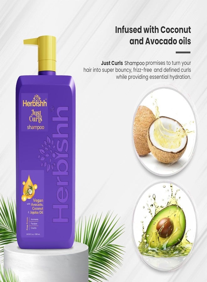 Herbishh Just Curls Shampoo (500ml) | Shampoo for Curly, Wavy & Frizzy Hair | Deep Cleansing & Moisturizing | Curly Hair Product | Vegan - Image 5