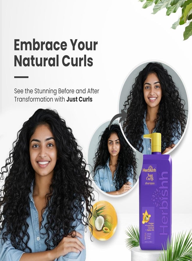 Herbishh Just Curls Shampoo (500ml) | Shampoo for Curly, Wavy & Frizzy Hair | Deep Cleansing & Moisturizing | Curly Hair Product | Vegan - Image 2