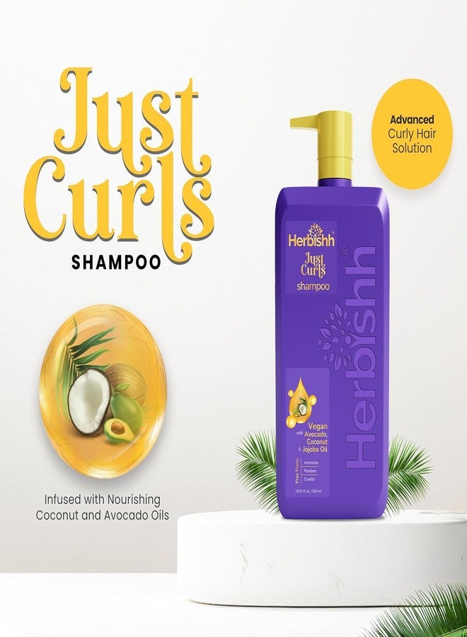 Herbishh Just Curls Shampoo (500ml) | Shampoo for Curly, Wavy & Frizzy Hair | Deep Cleansing & Moisturizing | Curly Hair Product | Vegan - Image 3