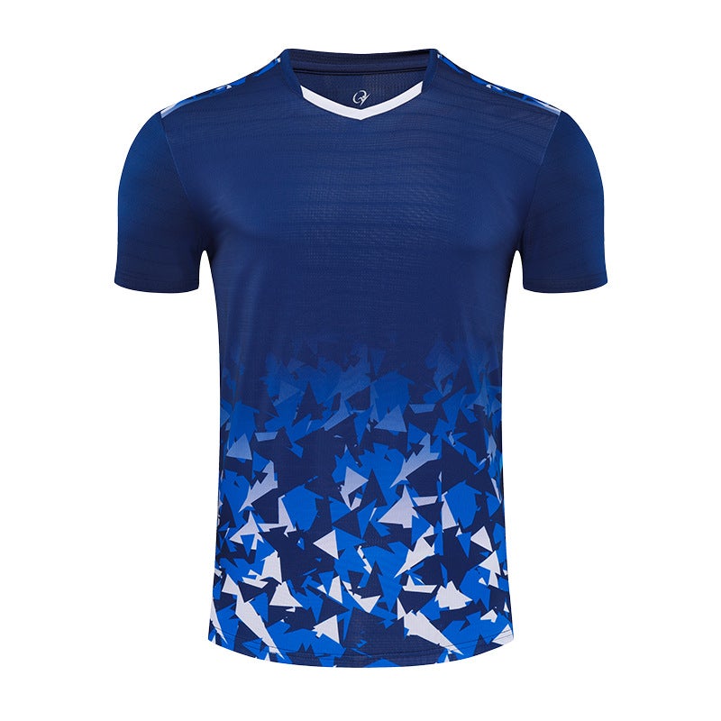 Generic Childrens adult quick-drying badminton suit top spot printing table tennis training sports T-shirt factory direct batch Royal Blue 