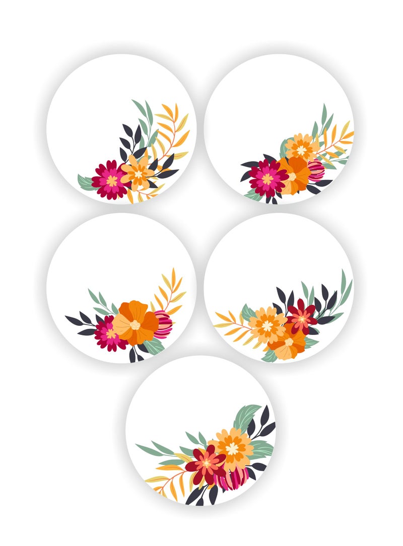 Kelenate (Flower Theme Note) Self Adhesive Gift Tags Name Tags Stickers Wishes Note Stickers 80 Pieces 2inches Round 5 Unique Designs Made of Sticker Paper Stickers Party Favors Envelope - Image 4