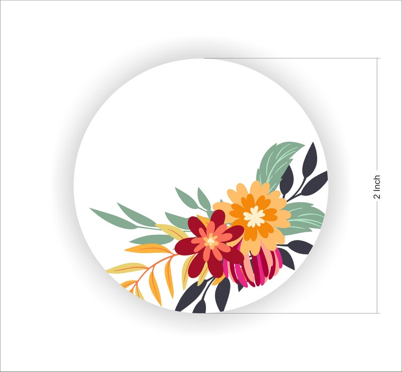 Kelenate (Flower Theme Note) Self Adhesive Gift Tags Name Tags Stickers Wishes Note Stickers 80 Pieces 2inches Round 5 Unique Designs Made of Sticker Paper Stickers Party Favors Envelope - Image 2