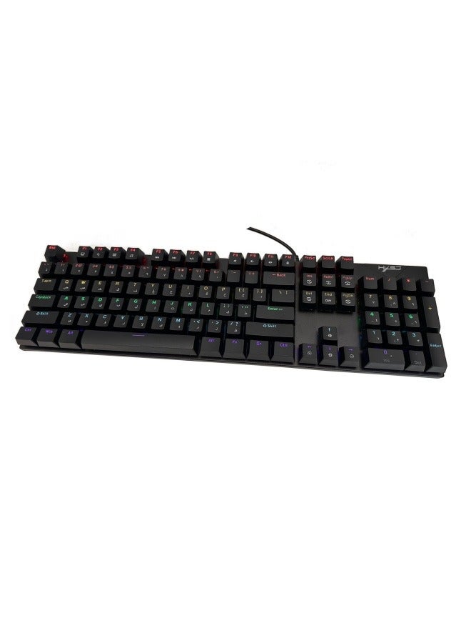 general English/Arabic mechanical keyboard 104-key green axis more than 20 kinds of colorful lighting keyboard