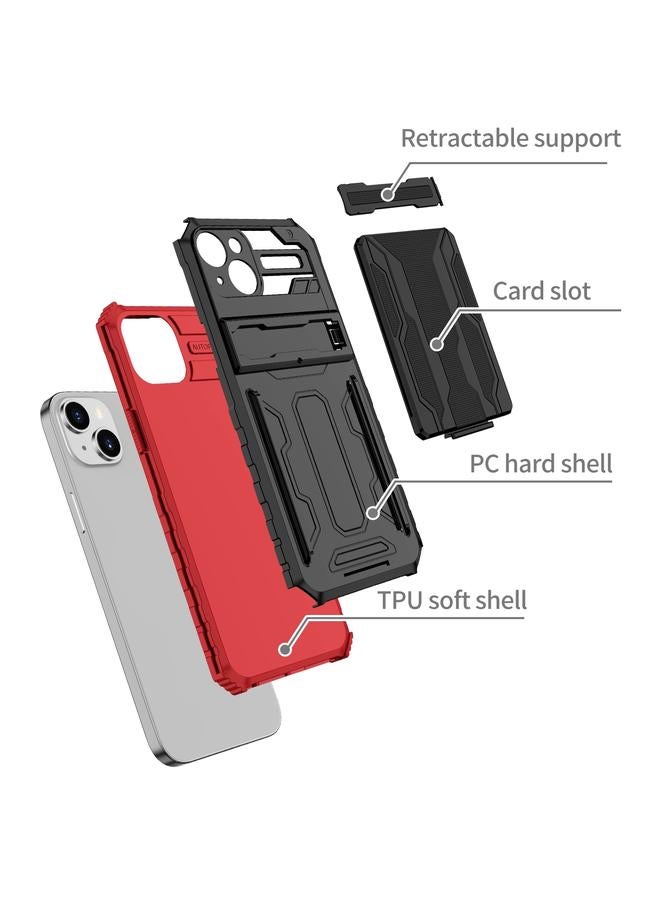 اس-توب جراب لهاتف iPhone 15 مزود بمسند ومحفظة وبطاقة - Image 3