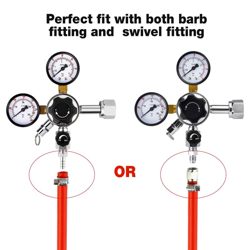 FERRODAY Ball Lock Gas Line Assembly 5ft Red Long Tubing 5/16 Ball Lock Gas Disconnect Set Home Brewing Kit Ball Lock CO2 Gas Hose Assemble for Draft Beer Home Brewing - Image 5