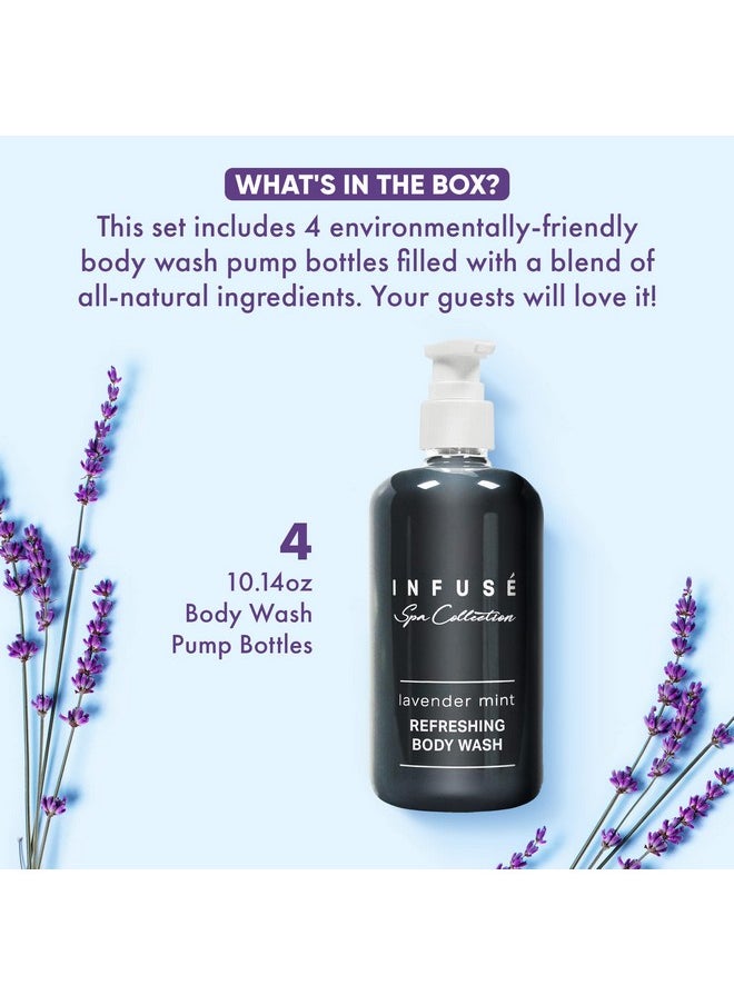 1-Shoppe All-in-Kit | Infuse Lavender Mint Body Wash | Spa Collection | Hotel Amenities In Pump Bottle | 10.14 Oz. / 300 Ml (4 Bottles)  - Image 4