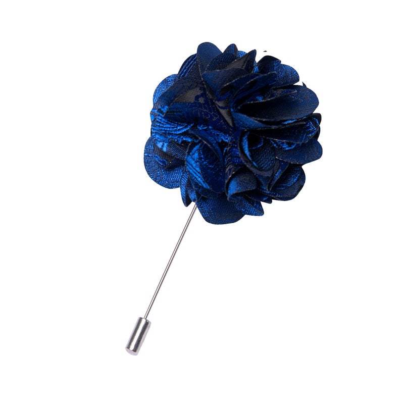 JEMYGINS Royal Blue Paisley Bow Tie Pre-tied Bowtie and Pocket Square Cufflinks Lapel Pin Sets for Men(9) - Image 3