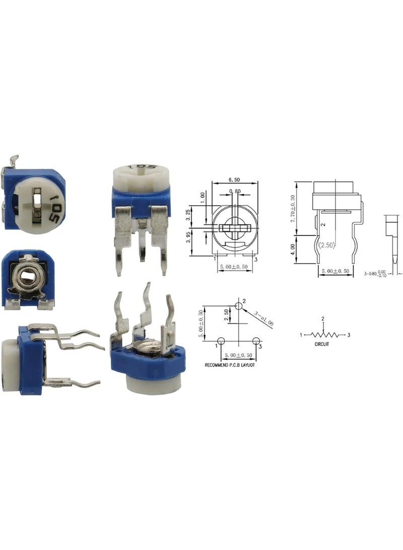 15 Values RM065 Variable Resistors Kit – 150 Pcs - Image 2