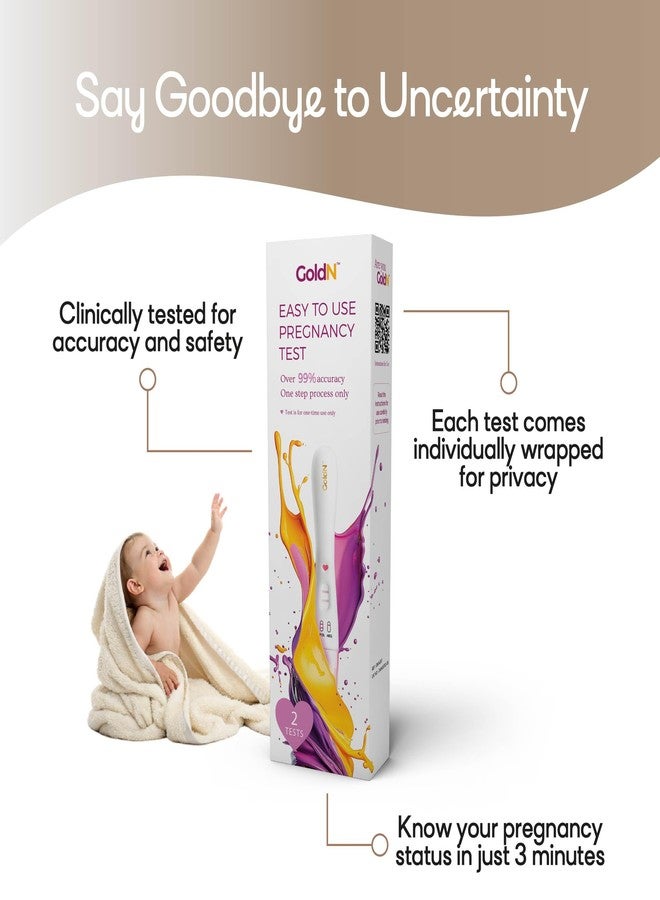 GoldN™ Early Detection Pregnancy Test for Women – HCG Midstream Kit | 99% Accurate & Easy-to-Use | Fast Results with Pink Heart Indicator | Mess-Free, FDA-Approved, Discreet Strips | 2 Tests - Image 5