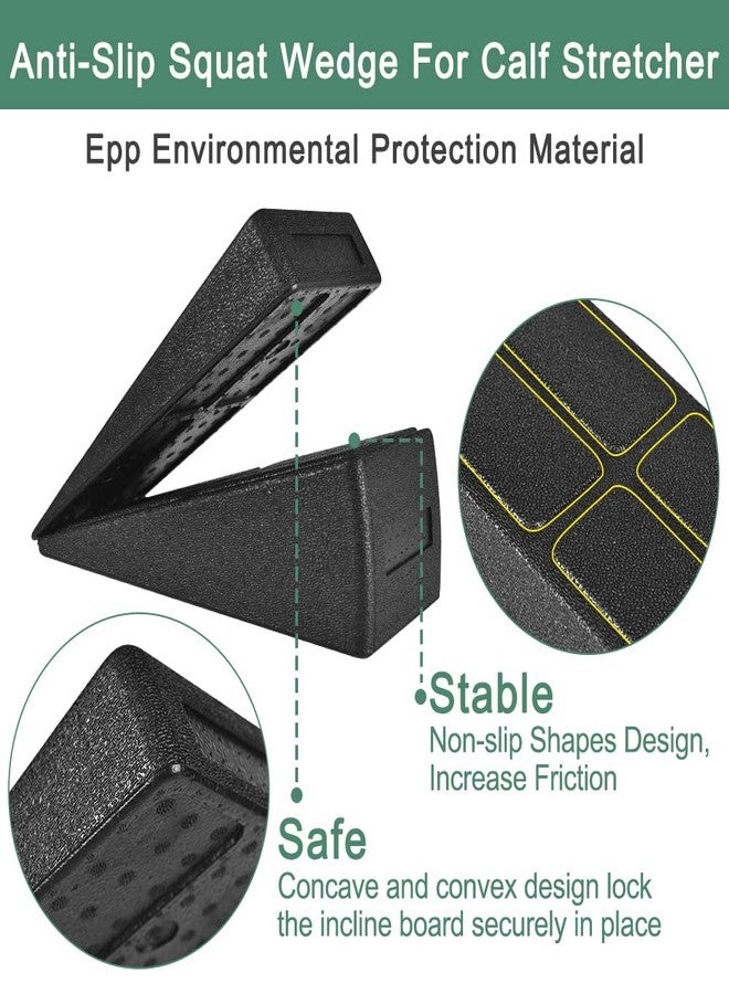 Grope Slant Board Squat Wedge for Calf Stretching，3 Pcs 12" x 6.3" Foot Stretcher Balance Board for Plantar Fasciitis, Adjustable Foam Slant Board Wedge Great for Exercises (Black) - Image 5