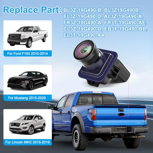 KUTTOLE F150 Backup Camera Rear View Parking Assist Camera 170° HD Night Vision Compatible with Ford F150 2010-2014 Mustang 2015-2020 Lincoln MKC 2015-2019 EL3T-19G490-AA EL3Z-19G490-D BL3Z-19G490-B - Image 2