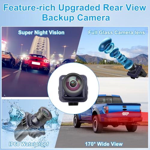 KUTTOLE F150 Backup Camera Rear View Parking Assist Camera 170° HD Night Vision Compatible with Ford F150 2010-2014 Mustang 2015-2020 Lincoln MKC 2015-2019 EL3T-19G490-AA EL3Z-19G490-D BL3Z-19G490-B - Image 5