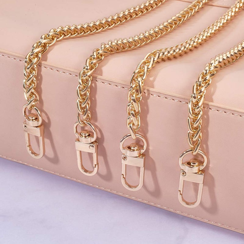PH PandaHall PH PandaHall 2 Strands 47 Inch Aluminum Bag Flat Chain Strap with Alloy Swivel Clasps Handbag Chain Straps Metal Bag Strap Purse Clutches Handles Golden  - Image 5