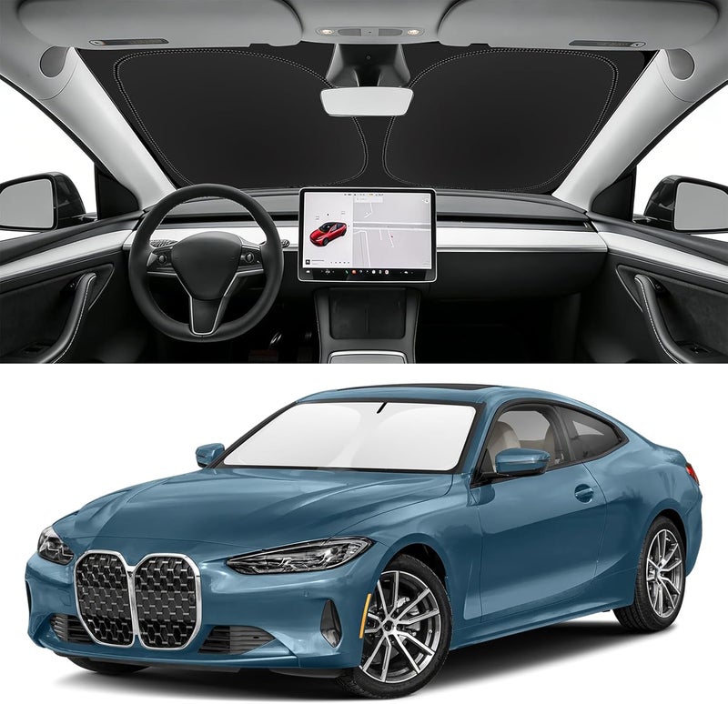 SLOGENTO Windshield Sun Shade Sunshade for 2021-2022 2023 2024 2024 BMW 4 Series and BMW M4 Accessories Windshield Sun Visor Cover for 4 Series Foldable Front Window Shield Protect Car from Sun Rays - Image 1