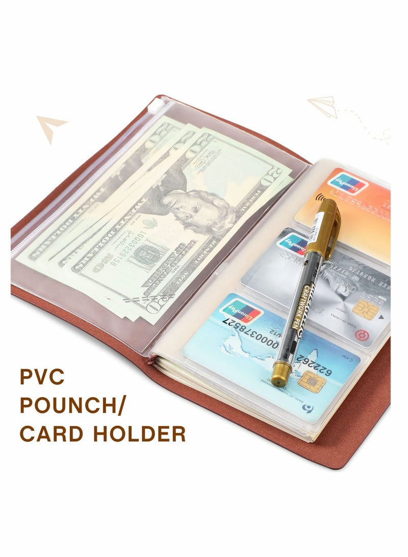 XiuWoo Leather Notebook, 4 Pack Vintage Travel Notebook Journal, Refillable Journal Diary Planner, Pu Lined Note Book Writing for Men Women, 4.72 x 7.87 Inches, 80 Sheets/ 160 Pages - Image 3