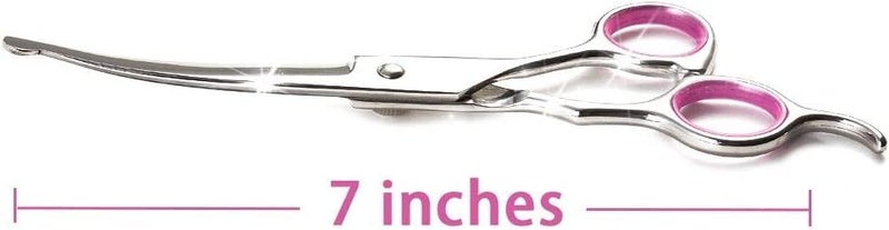 IVYRISE Dog Grooming Scissors Curved 7 Inch Stainless Steel with Safety Round Tips Professional Pet Grooming Shears for Dogs and Cats - Image 2