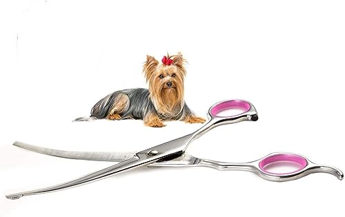 IVYRISE Dog Grooming Scissors Curved 7 Inch Stainless Steel with Safety Round Tips Professional Pet Grooming Shears for Dogs and Cats - Image 1