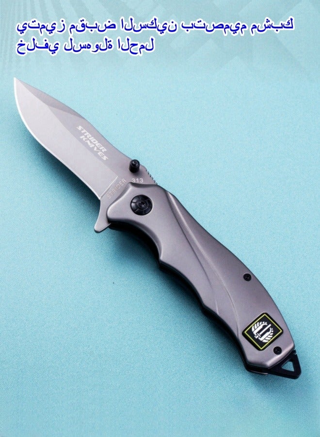 STRIDER High-hardness Stainless Steel Outdoor Folding Knife, All-steel Outdoor Camping Portable Self-defense - Image 2