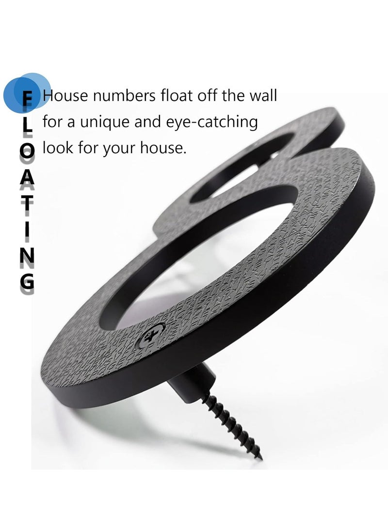 RATSAW 8 inch Floating House Numbers for Outside Large Black Anti-Rust Home Number with Nails Kit and Template Easy to Be Mounted for Exterior House Address Garage Gate Street Farmhouse Number 1 - Image 3