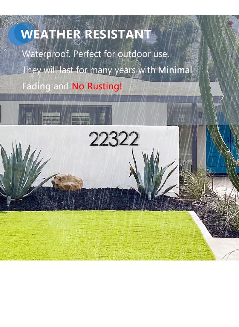 RATSAW 8 inch Floating House Numbers for Outside Large Black Anti-Rust Home Number with Nails Kit and Template Easy to Be Mounted for Exterior House Address Garage Gate Street Farmhouse Number 1 - Image 5