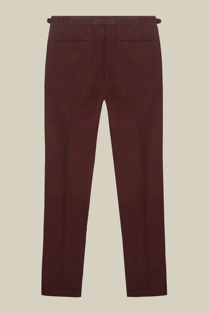 Doppelganger Red Men's heavy canvas trousers with double pinces and comfort fit - Bordeaux for Men | Best Price UAE
