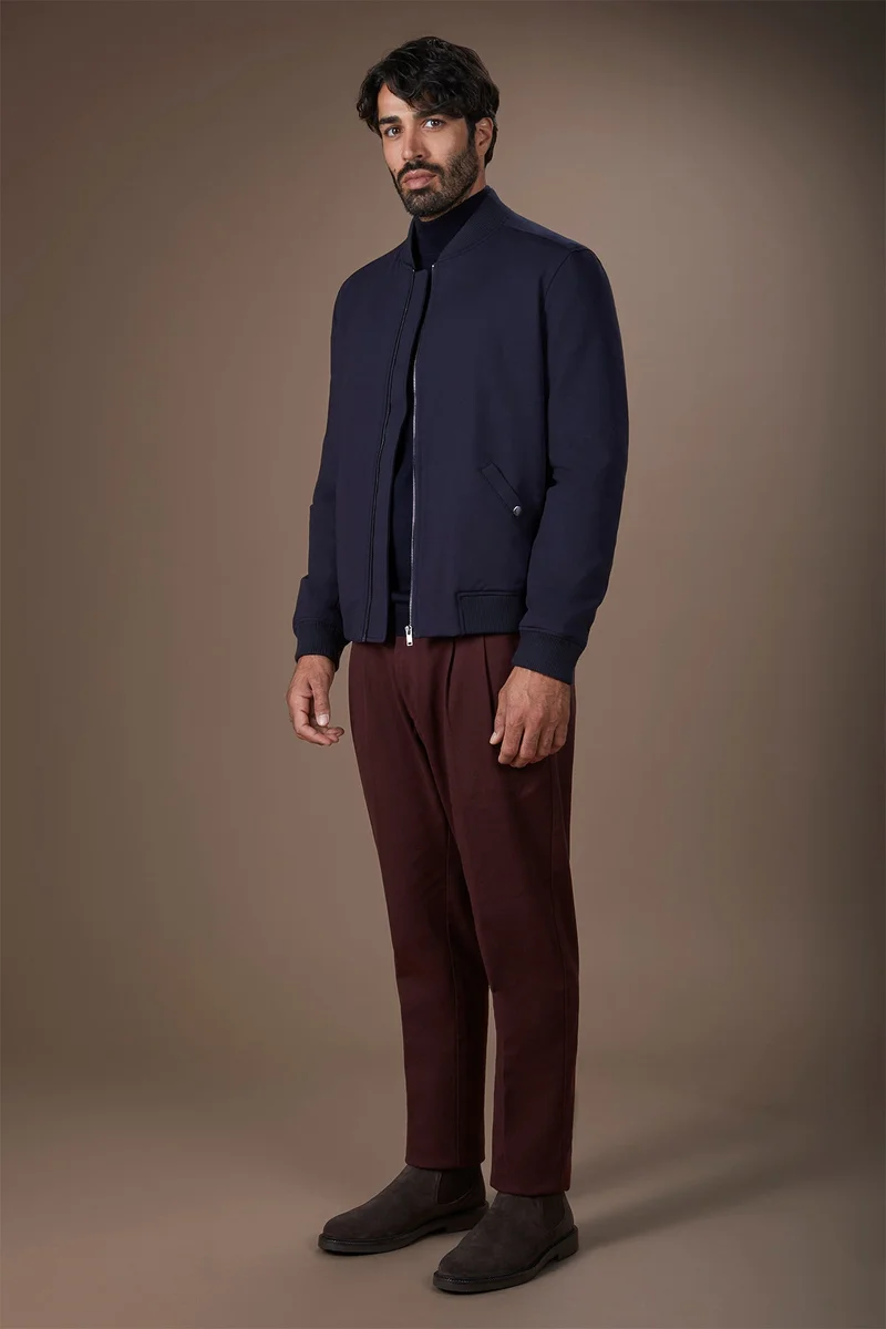 Doppelganger Red Men's heavy canvas trousers with double pinces and comfort fit - Bordeaux for Men | Best Price UAE