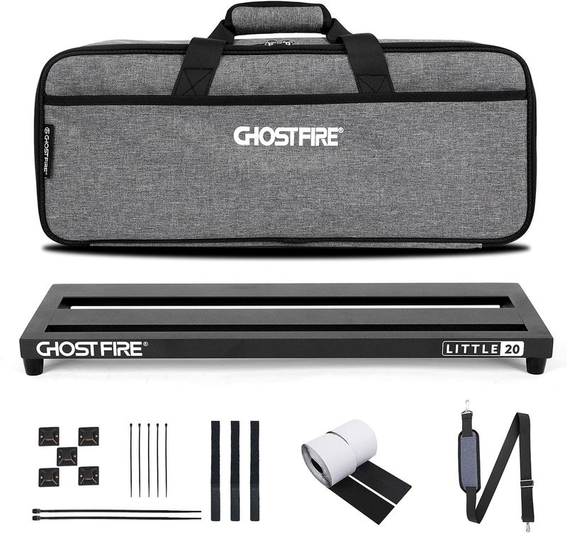 GHOSTFIRE Ghost Fire Guitar Pedal Board Aluminum Alloy 1.7lb Effect Pedalboard 20''x7''x1.9" with Carry Bag,V series (V-LITTLE 20) - Image 1