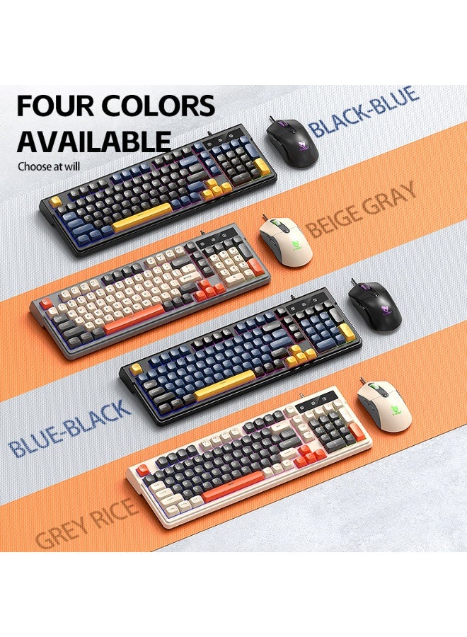 TWOLF TF330 98 Keys Mix Colors Wired Gaming Mouse Keyboard Combination Backlit Gaming Keyboard Mixed Color Backlit 7200DPI Mouse - Image 3