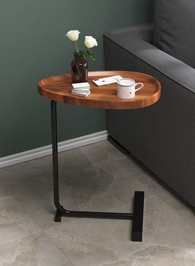 Snooe Coffee Table,Sofa Side Table,Double Layer C Shaped Square side table on wheels,coffee table for living room sofa,Suitable for study, living room, bedroom - Image 2