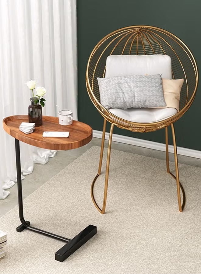 Snooe Coffee Table,Sofa Side Table,Double Layer C Shaped Square side table on wheels,coffee table for living room sofa,Suitable for study, living room, bedroom - Image 3